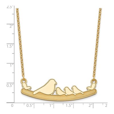 Gold-Plated Sterling Silver Mom Baby Birds Pendant Necklace – view 3