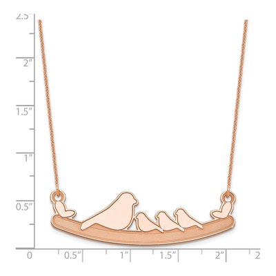 14K Rose Gold Mom Baby Birds Necklace – view 2