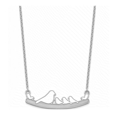Sterling Silver Mom Baby Birds Pendant Necklace – view 2