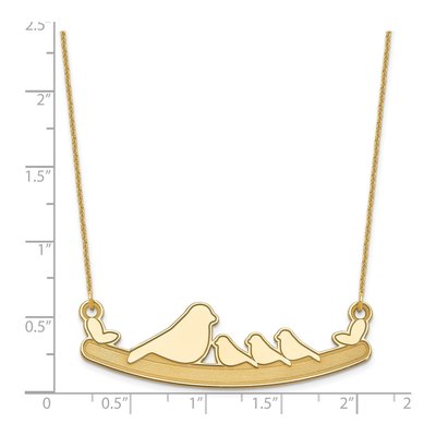 14K Yellow Gold Mom Baby Birds Necklace – view 3