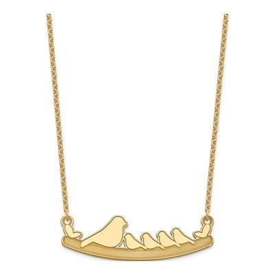 Gold-Plated Sterling Silver Mom Baby Birds Pendant Necklace – view 2
