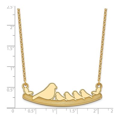 Gold-Plated Sterling Silver Mom Baby Birds Pendant Necklace – view 3