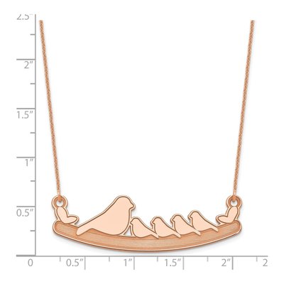 14K Rose Gold Mom Baby Birds Necklace – view 2