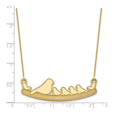 14K Yellow Gold Mom Baby Birds Necklace – view 3