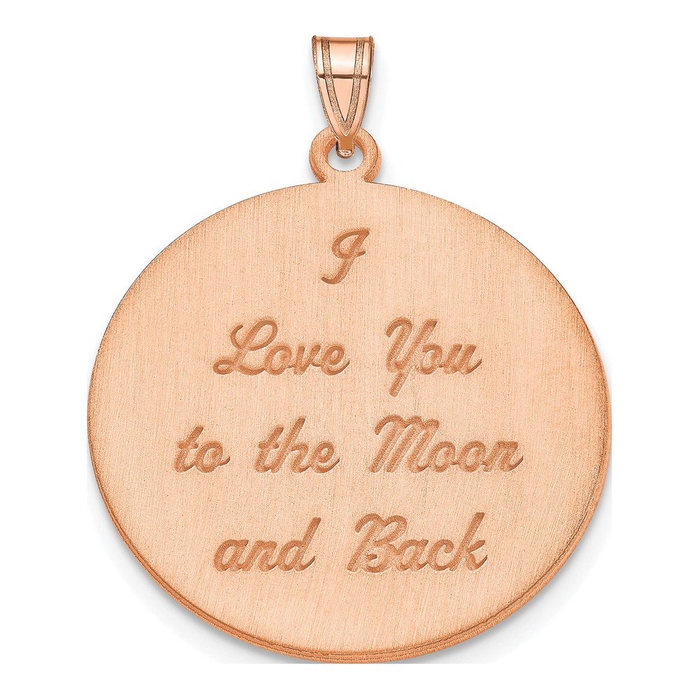 14K Rose Gold I Love You to Moon Pendant