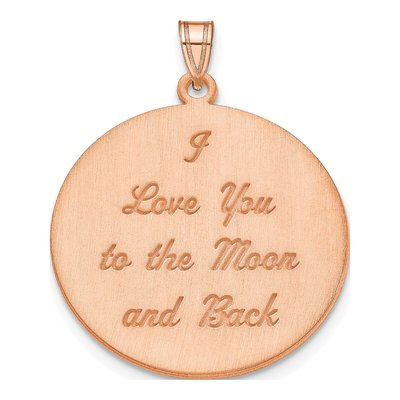 14K Rose Gold I Love You to Moon Pendant