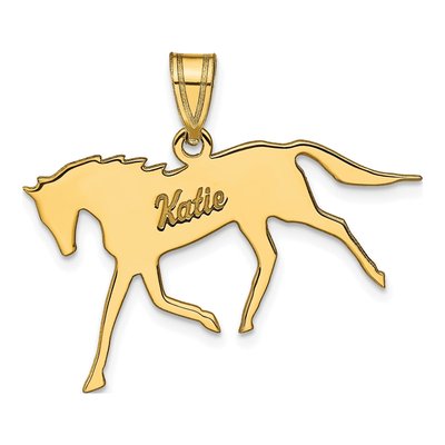 Gold-Plated Sterling Silver Personalized Horse Name Pendant