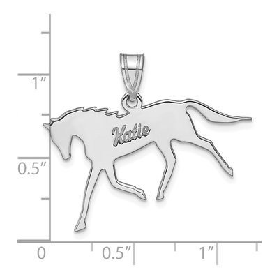 Sterling Silver Personalized Horse Name Pendant – view 3
