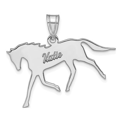 Sterling Silver Personalized Horse Name Pendant