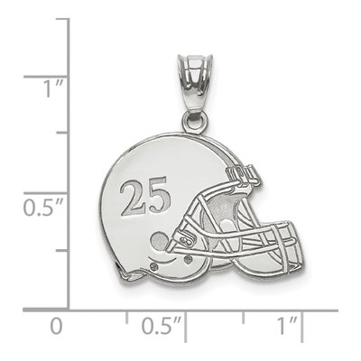 14K White Gold Personalized Football Helmet Pendant – view 3
