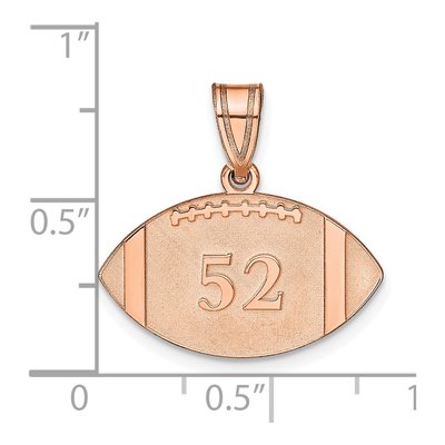 14K Rose Gold Personalized Football Pendant – view 3