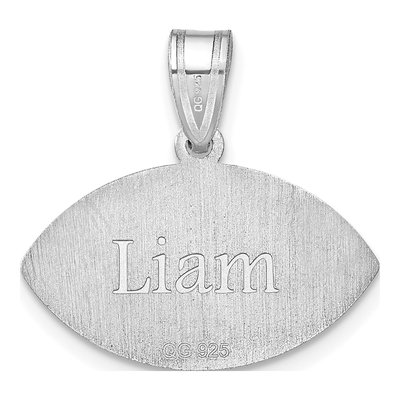 14K White Gold Personalized Football Pendant – view 3