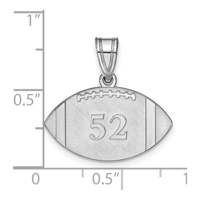 14K White Gold Personalized Football Pendant – view 4