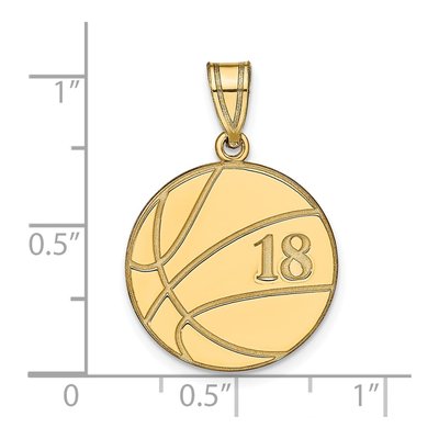 14K Yellow Gold Personalized Basketball Pendant – view 3