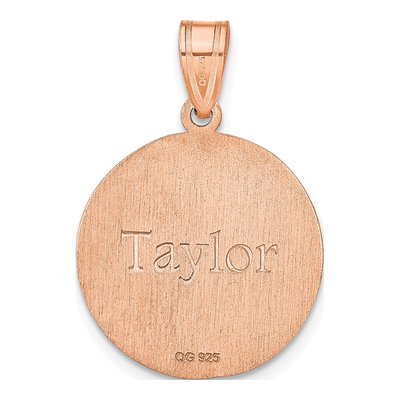 14K Rose Gold Personalized Volleyball Pendant – view 2