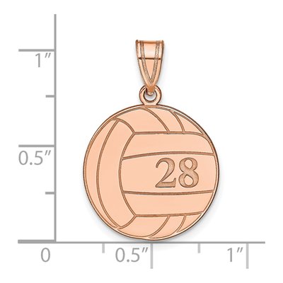 14K Rose Gold Personalized Volleyball Pendant – view 3
