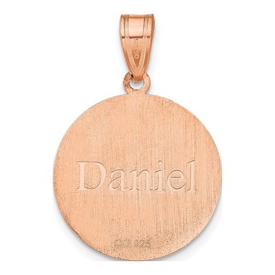 14K Rose Gold Personalized Baseball Pendant – view 2