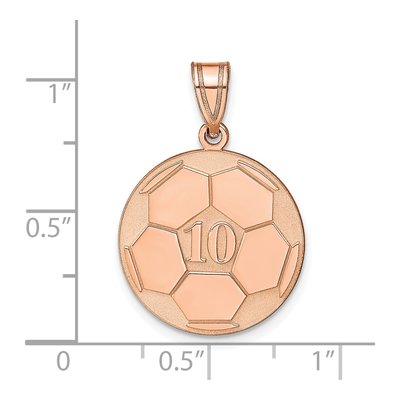 14K Rose Gold Personalized Soccer Pendant – view 3