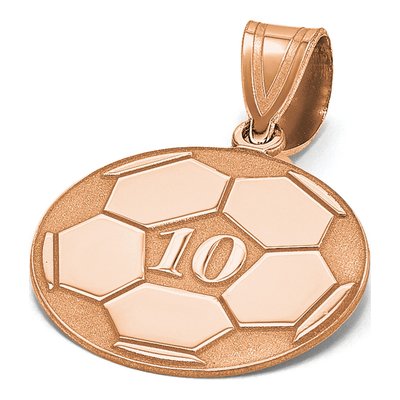 14K Rose Gold Personalized Soccer Pendant – view 4