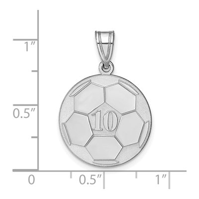 14K White Gold Personalized Soccer Pendant – view 4