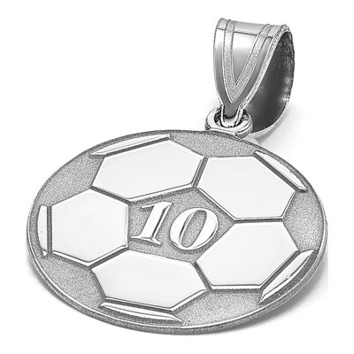 14K White Gold Personalized Soccer Pendant – view 5