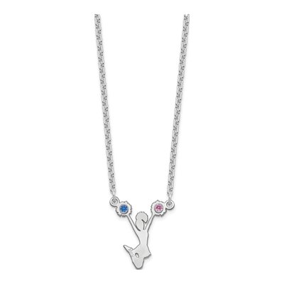 Sterling Silver Crystal Personalized Cheerleader Pendant Necklace – view 2