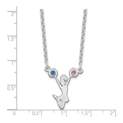 Sterling Silver Crystal Personalized Cheerleader Pendant Necklace – view 3