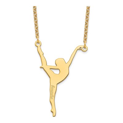 Gold-Plated Sterling Silver Personalized Dancer Name Pendant Necklace