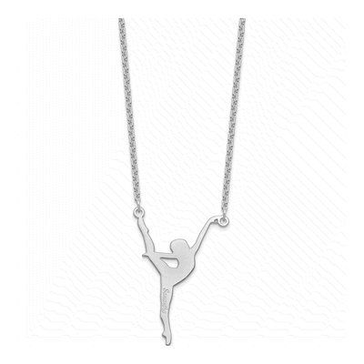 Sterling Silver Personalized Dancer Pendant Necklace – view 2