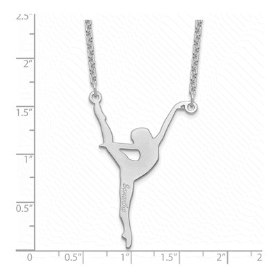 Sterling Silver Personalized Dancer Pendant Necklace – view 3