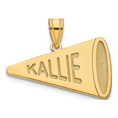 Gold-Plated Sterling Silver Personalized Megaphone Pendant