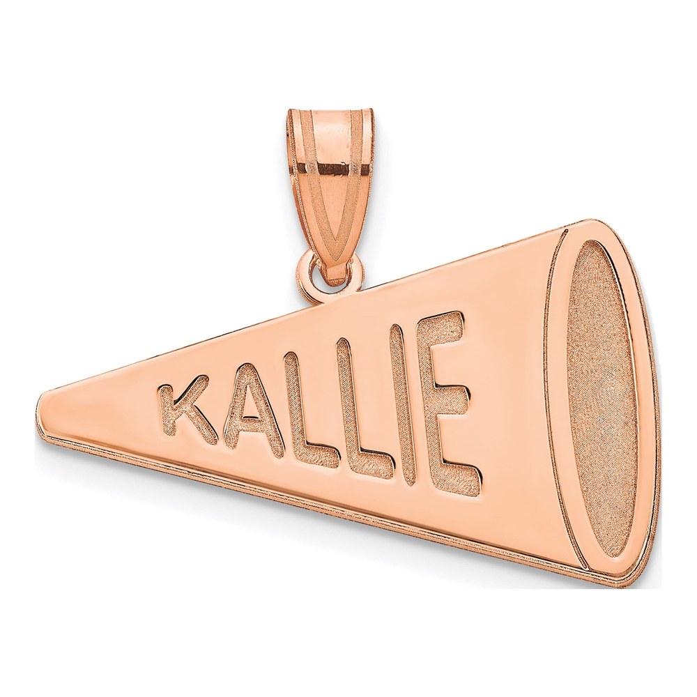 14K Rose Gold Personalized Megaphone Pendant