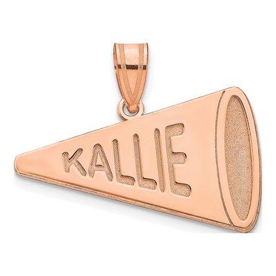 14K Rose Gold Personalized Megaphone Pendant
