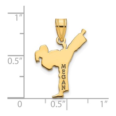 Gold-Plated Sterling Silver Personalized Girl Karate Pendant – view 3