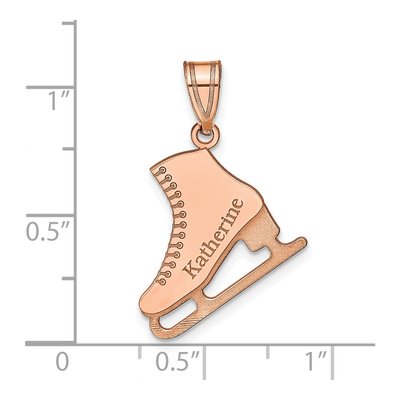 14K Rose Gold Personalized Ice Skate Pendant – view 3