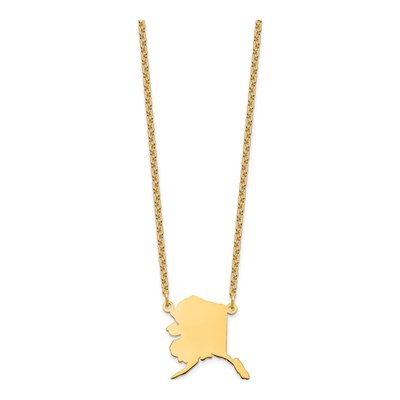 Gold-Plated Sterling Silver Alaska State Pendant Necklace – view 3