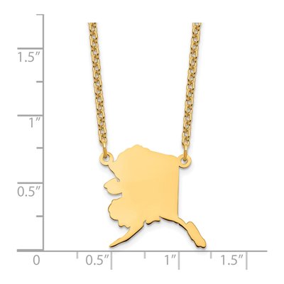 Gold-Plated Sterling Silver Alaska State Pendant Necklace – view 4