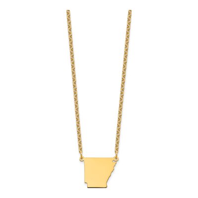 Gold-Plated Sterling Silver Arkansas State Pendant Necklace – view 3