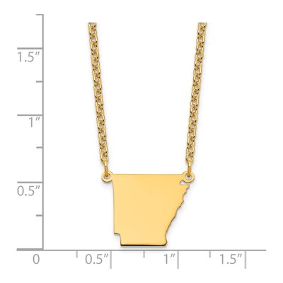 Gold-Plated Sterling Silver Arkansas State Pendant Necklace – view 4