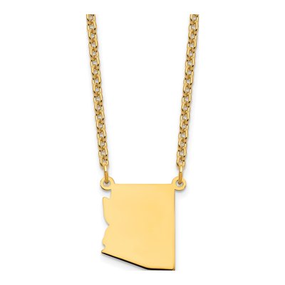 Gold-Plated Sterling Silver Arizona State Pendant Necklace
