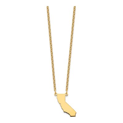 Gold-Plated Sterling Silver California State Pendant Necklace – view 3