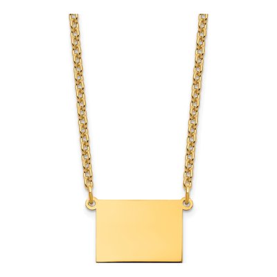 Gold-Plated Sterling Silver Colorado State Pendant Necklace