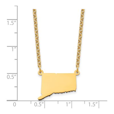 Gold-Plated Sterling Silver Connecticut State Pendant Necklace – view 3