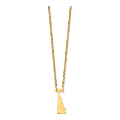 Gold-Plated Sterling Silver Delaware State Pendant Necklace – view 3