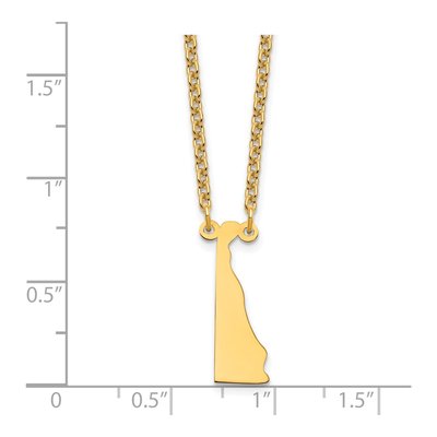 Gold-Plated Sterling Silver Delaware State Pendant Necklace – view 4