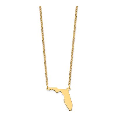 Gold-Plated Sterling Silver Florida State Pendant Necklace – view 3
