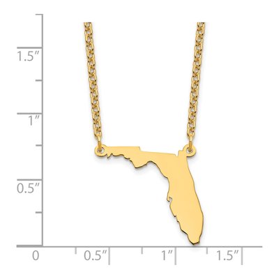 Gold-Plated Sterling Silver Florida State Pendant Necklace – view 4