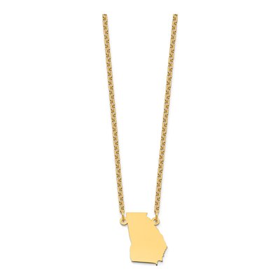 Gold-Plated Sterling Silver Georgia State Pendant Necklace – view 3