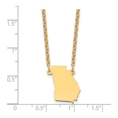 Gold-Plated Sterling Silver Georgia State Pendant Necklace – view 4