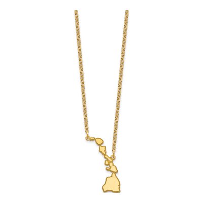 Gold-Plated Sterling Silver Hawaii State Pendant Necklace – view 3